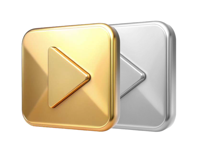 YouTube Gold and Silver Play Buttons